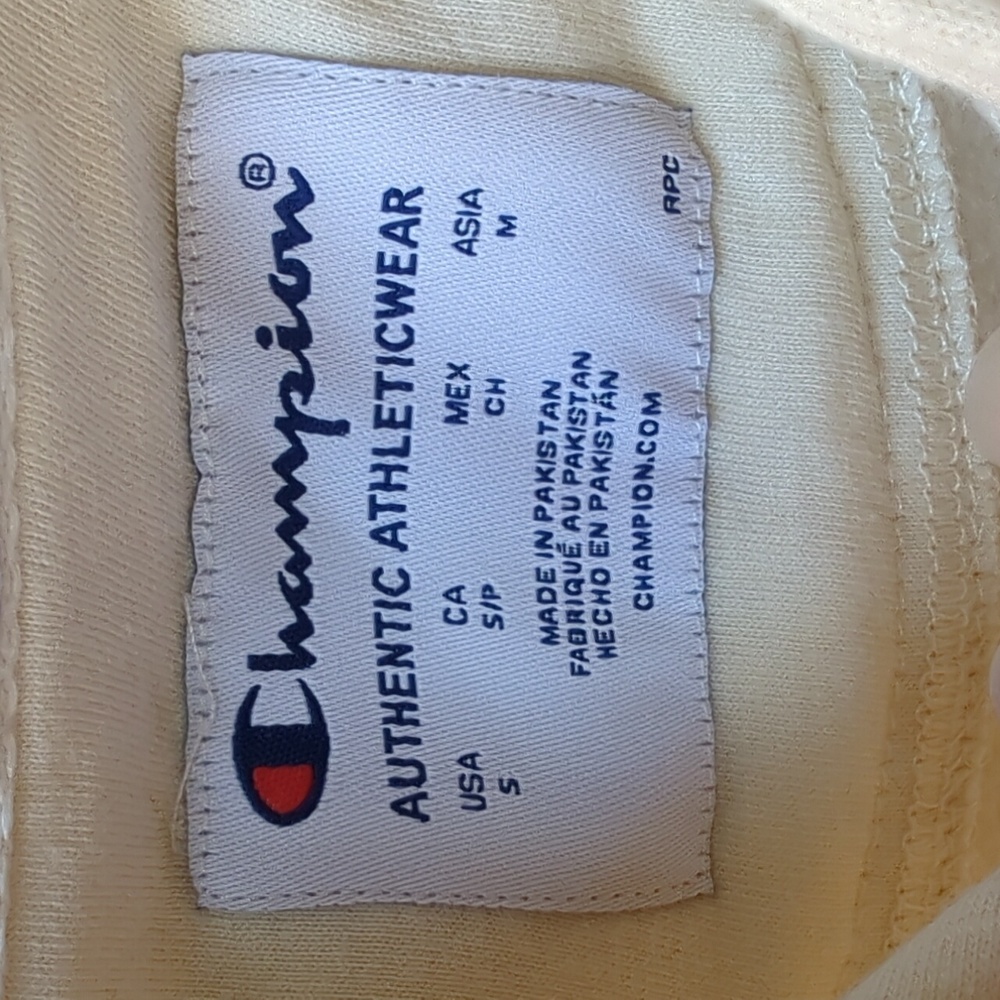 Champion, multicolor logo cream Color hoodie, SM - Picture 3 of 8